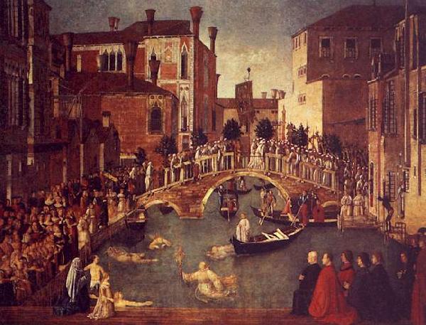 Gentile Bellini The Miracle of the True Cross near the San Lorenzo Spain oil painting art